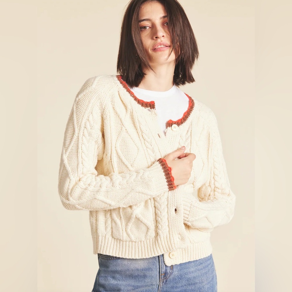 TROVATA LOUISE CARDIGAN  IN ANTIQUE WHITE size S